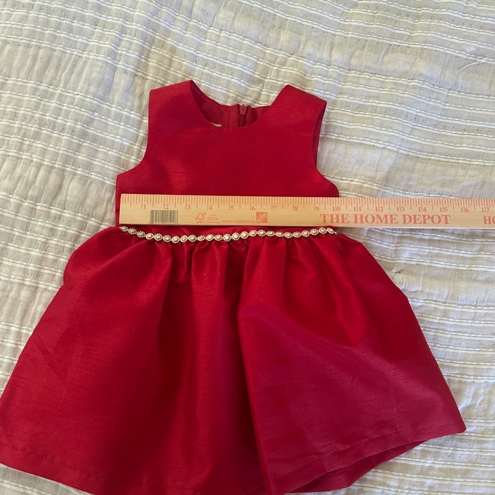 Elegant Red Girls 3T Dress with rhinestones Accent - Picture 6 of 7